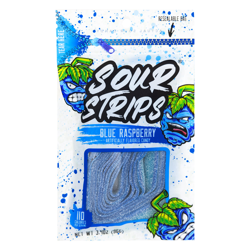 Sour Raspberry Chips Sour Strips Blue Raspberry - 96g | Candy Funhouse – Candy Funhouse CA