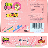 Sourlicious Suga Sours Cherry Hard Candy Theatre Box - 100g