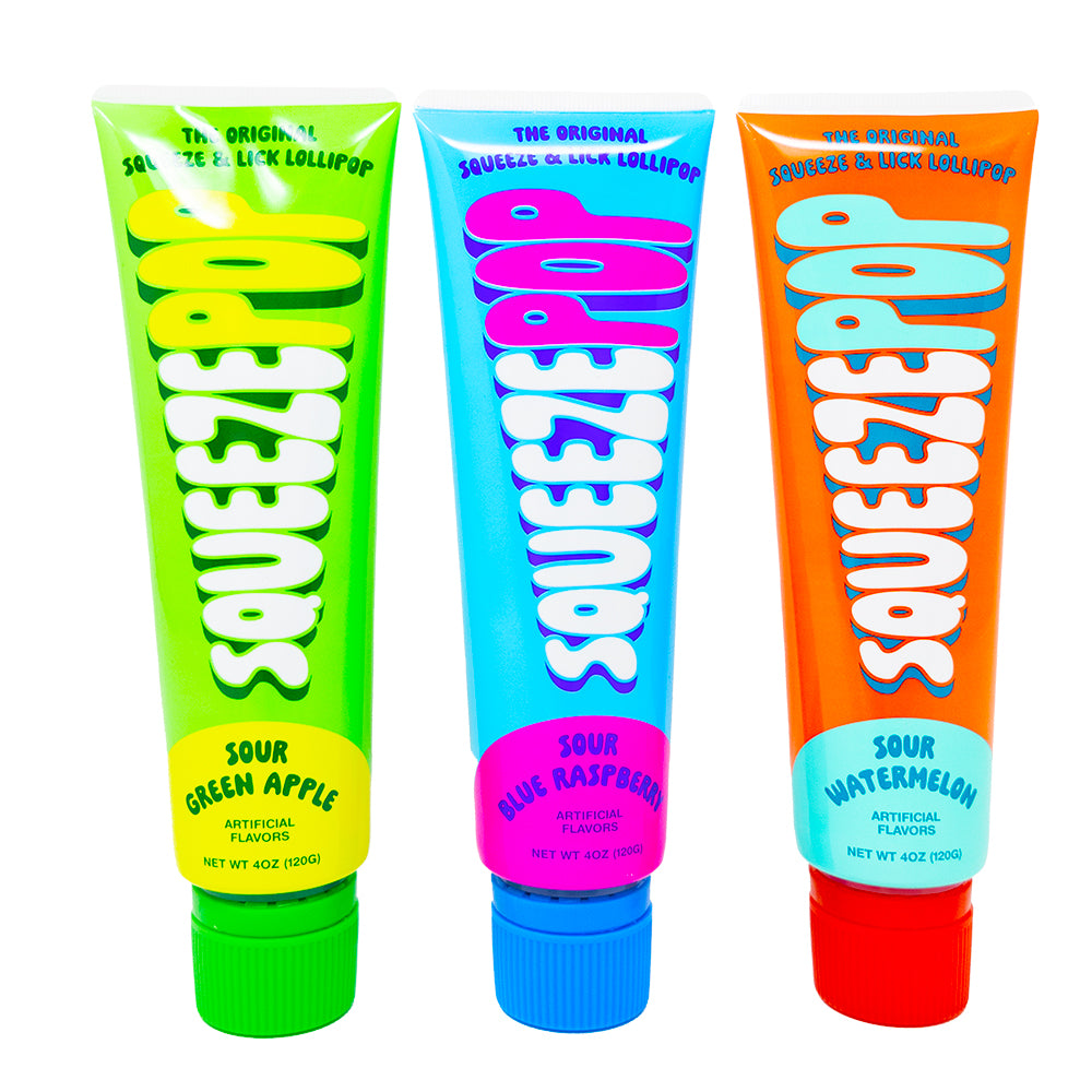 Squeeze Pop Assorted Flavours - 4oz - Squeeze Pop - Squeeze Pop Candy - Squeeze Candy