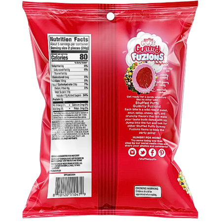 Stuffed Puffs Gummy Fuzions Fruity Punch - 120g