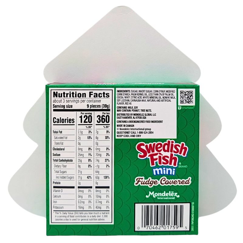 Swedish Fish Mini Christmas Fudge Covered - 90g