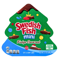 Swedish Fish Mini Christmas Fudge Covered - 90g