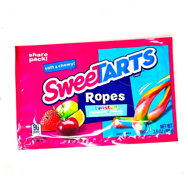 Sweetarts Ropes Twisted Rainbow Punch Soft & Chewy Ropes - 3.5oz