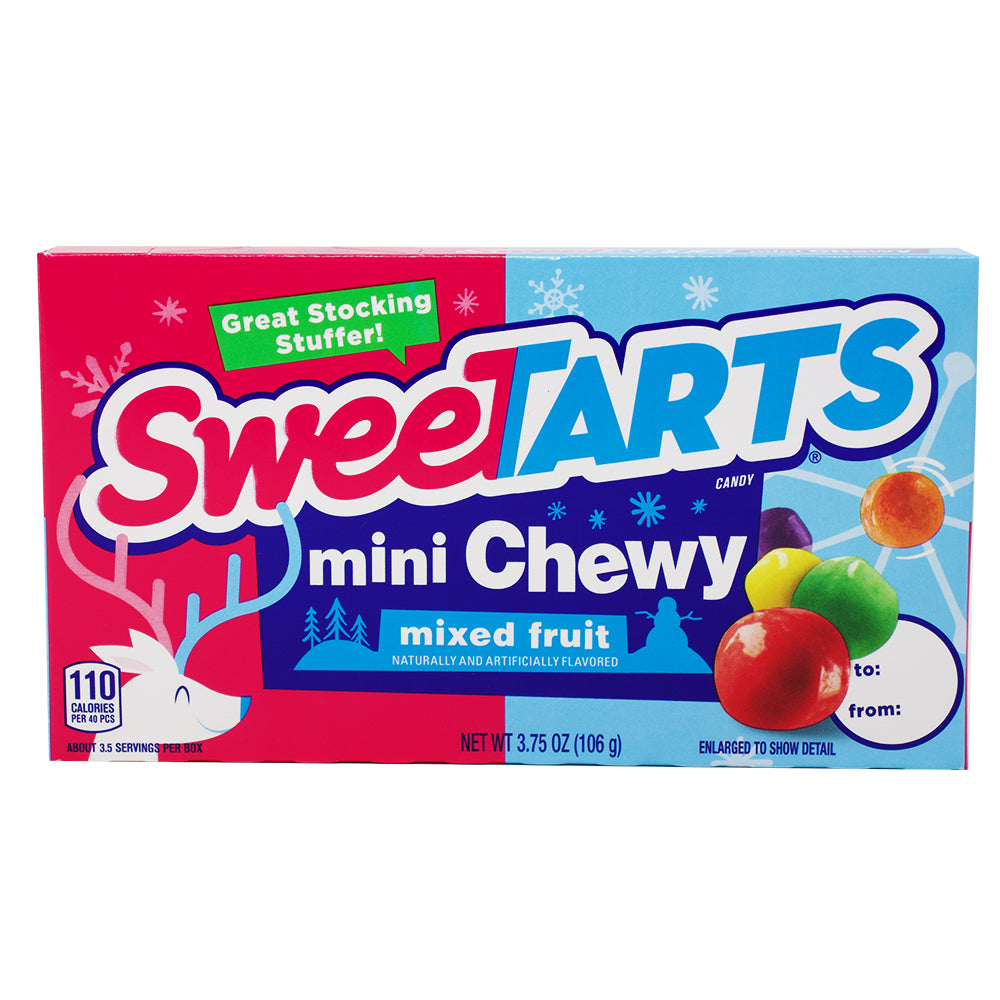 Sweetarts Christmas Mini Chewy Theatre Box - 3.75oz - Sweetarts Mini Chewy - Christmas Candy Box - Holiday Stocking Stuffer - Festive Candy Flavours - Tangy Mini Delights - Colourful Christmas Treats - Whimsical Theatre Box Candy - Christmas Candy Experience - Christmas Candy - Christmas Treats