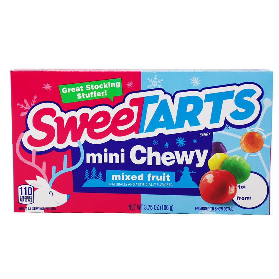 Sweetarts Christmas Mini Chewy Theatre Box - 3.75oz - Sweetarts Mini Chewy - Christmas Candy Box - Holiday Stocking Stuffer - Festive Candy Flavours - Tangy Mini Delights - Colourful Christmas Treats - Whimsical Theatre Box Candy - Christmas Candy Experience - Christmas Candy - Christmas Treats