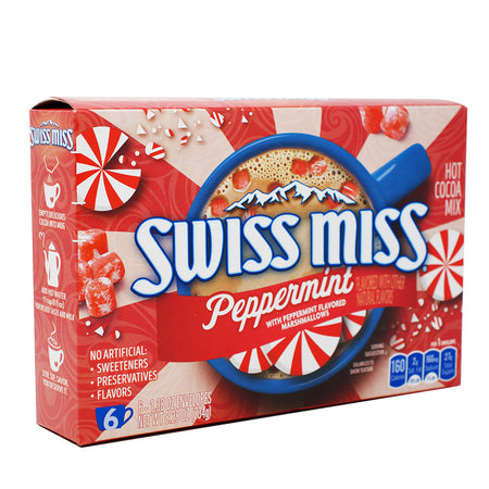 Swiss Miss Hot Cocoa Peppermint with Peppermint Marshmallows 6pk - 8.28oz - Swiss Miss Hot Cocoa Peppermint - Hot Cocoa - Peppermint Hot Cocoa - Christmas Drink - Christmas Candy