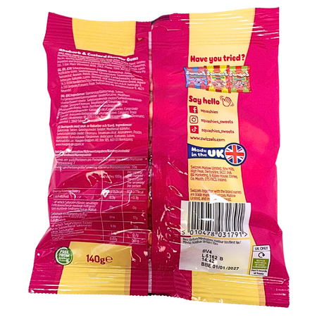 Swizzels Drumstick Squashies Rhubarb & Custard (UK) - 140g