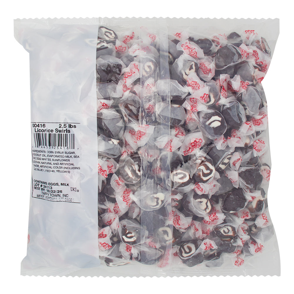 Salt Water Taffy - Black Licorice Swirl - 2.5lb  Nutrition Facts Ingredients