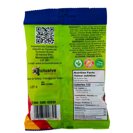 Tajubo Sour String Rainbow Candy - 80g - Sour Candy - Halal Candy