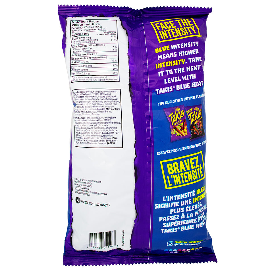 Takis Blue Flame Limited Edition - 260g  Nutrition Facts Ingredients
