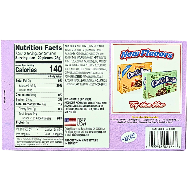 Taste of Nature Confetti Egg Cookie Dough Bites Theatre Pack - 3.1oz