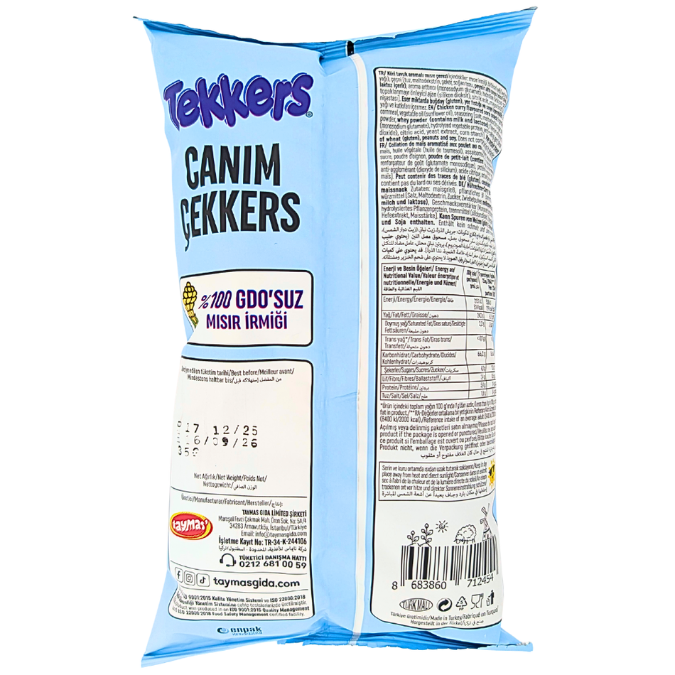 Tekkers Chicken Curry Corn Puffs (Turkey) - 35g