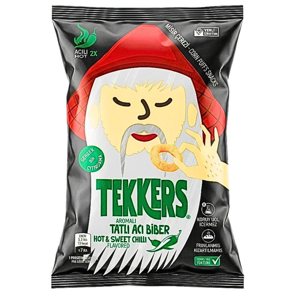 Tekkers Hot & Sweet Chili Corn Puffs (Turkey) - 25g