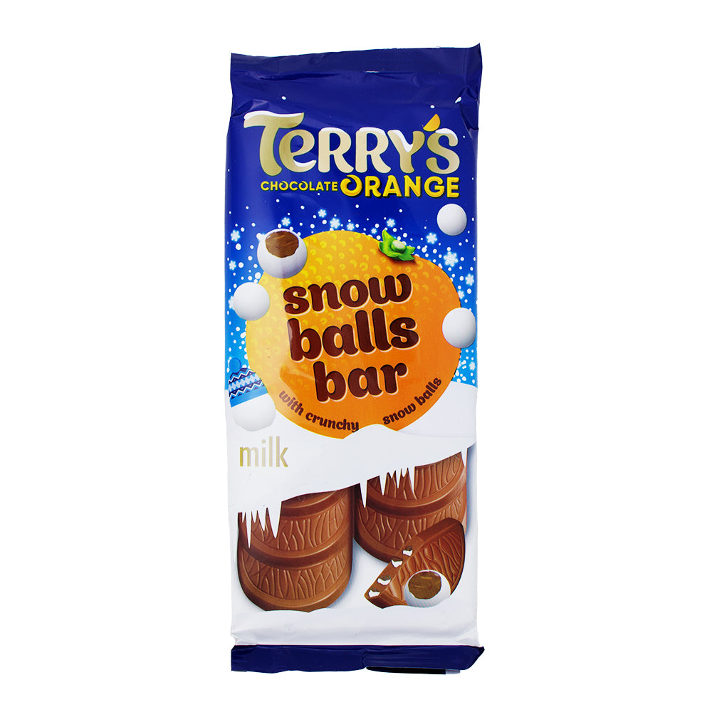 Terry's Chocolate Orange Snowballs Bar - 90g - Christmas Candy - Stocking Stuffer - British Chocolate