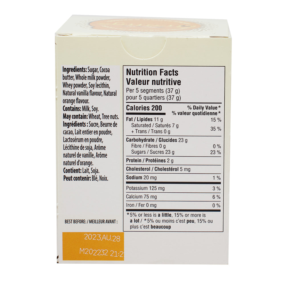 Terry's Chocolate Orange White Chocolate Ball - 147g Nutrition Facts Ingredients.