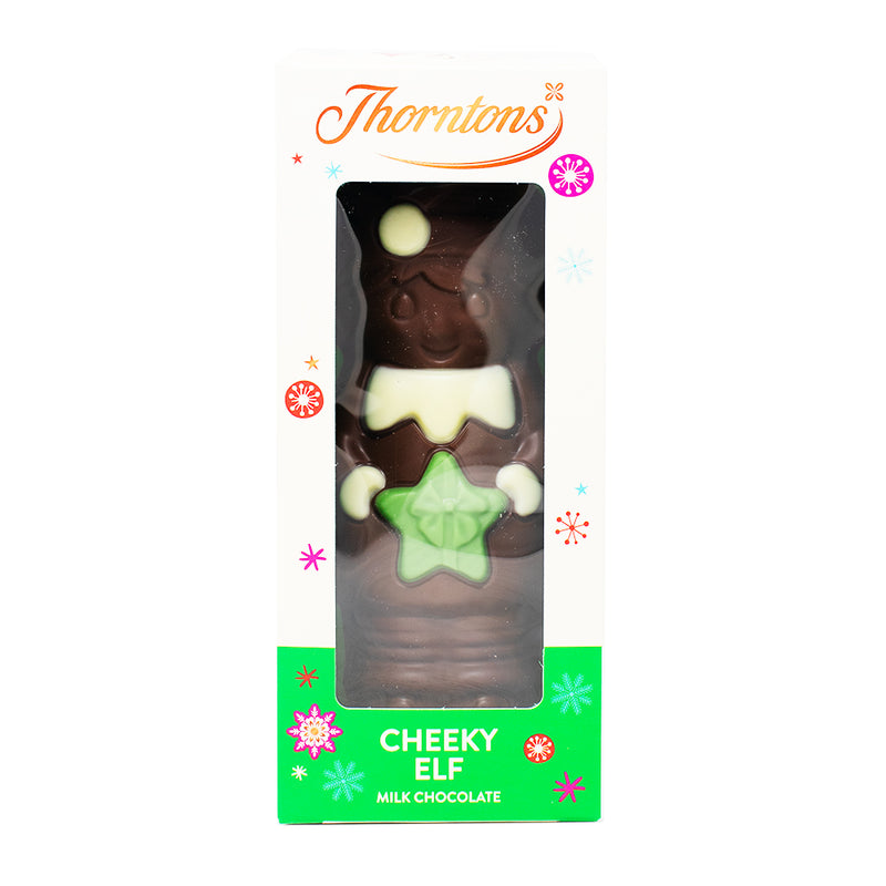 Thorntons Milk Chocolate Cheeky Elf - 90g - Christmas chocolate - Thorntons milk chocolate - Cheeky Elf chocolate - Festive treats - Holiday confections - Chocolate gifts - Christmas stocking stuffers - Chocolate figurine - Holiday sweets - Christmas candy gifts