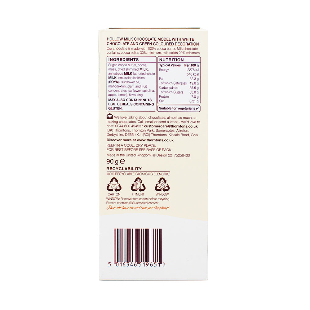 Thorntons Milk Chocolate Cheeky Elf - 90g Nutrition Facts Ingredients