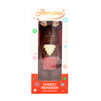 Thorntons Milk Chocolate Cheeky Reindeer - 90g - Christmas chocolate reindeer - Festive chocolate treats - Holiday chocolate gifts - Milk chocolate reindeer - Christmas stocking fillers - Chocolate reindeer figurines - Holiday chocolate delights - Chocolate Christmas decorations - Seasonal chocolate novelties - Christmas chocolate indulgence