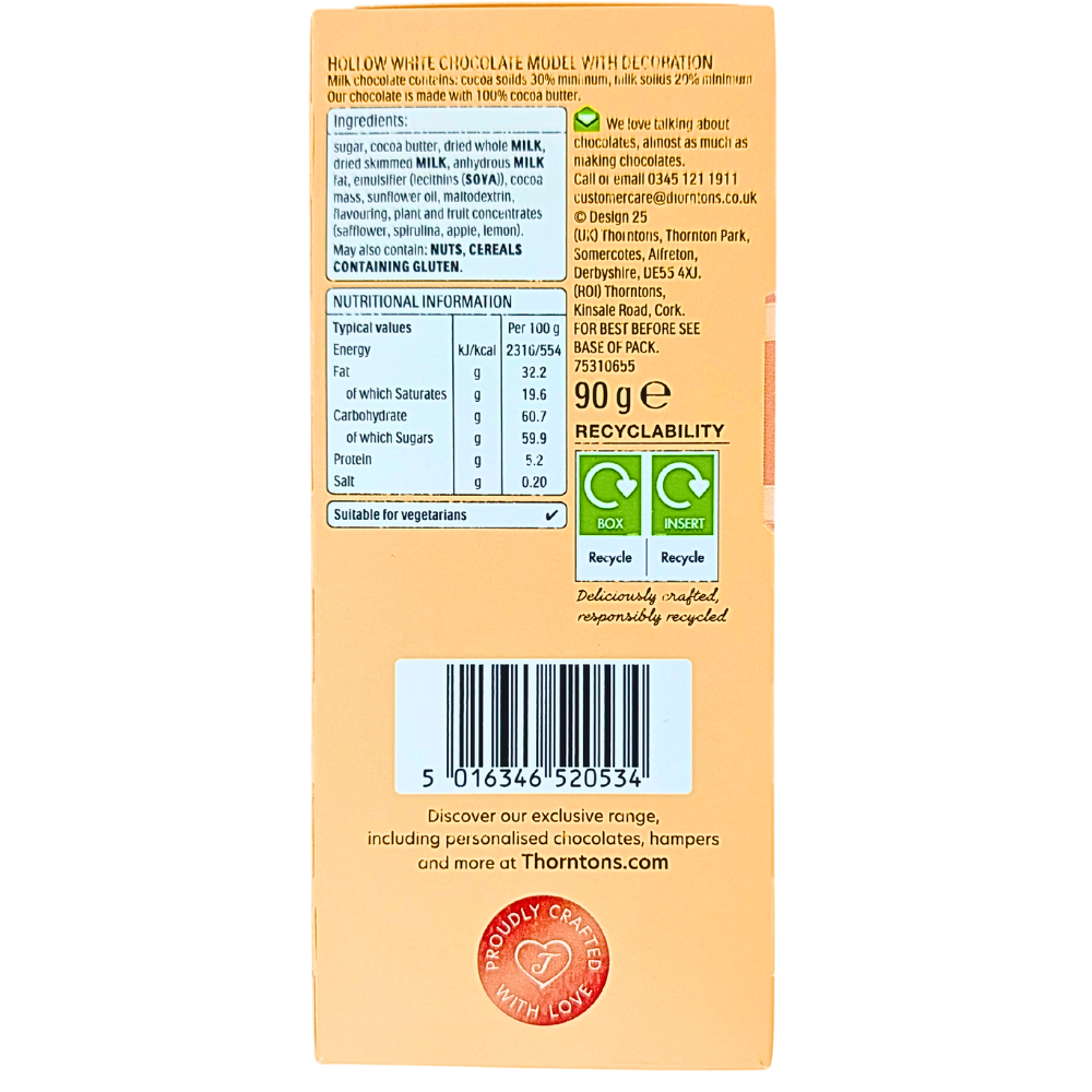 Easter Thorntons White Chocolate Bunny UK - 90g