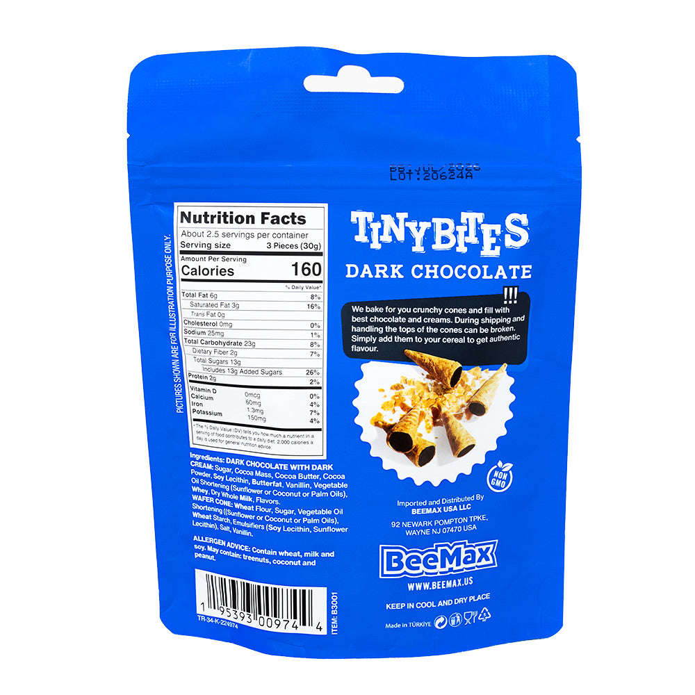 Tiny Bites Dark Chocolate Waffle Cone - 2.82 oz  Nutrition Facts Ingredients
