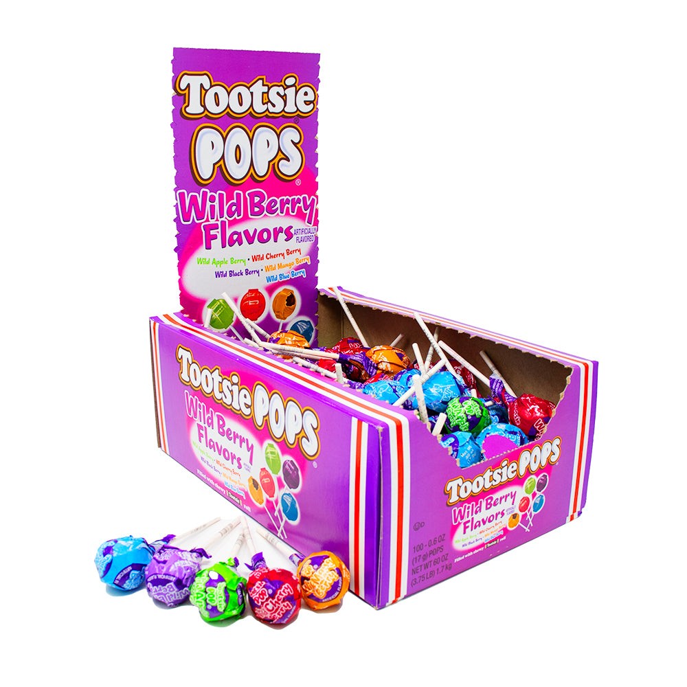 Tootsie Pops Wild Berry Flavors - 100 Lollipops