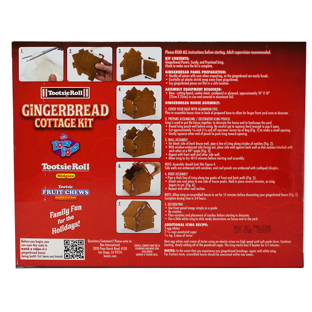 Bee Tootsie Roll Gingerbread House Kit - 14oz - Bee Tootsie Roll Gingerbread House Kit - Tootsie Roll Candy Decorations - Christmas Gingerbread Decorating - Holiday Baking Fun - Tootsie Roll Sweetness - Festive Gingerbread Creations - Gingerbread House Building - Christmas Candy Kit - Christmas Candy - Christmas Treats