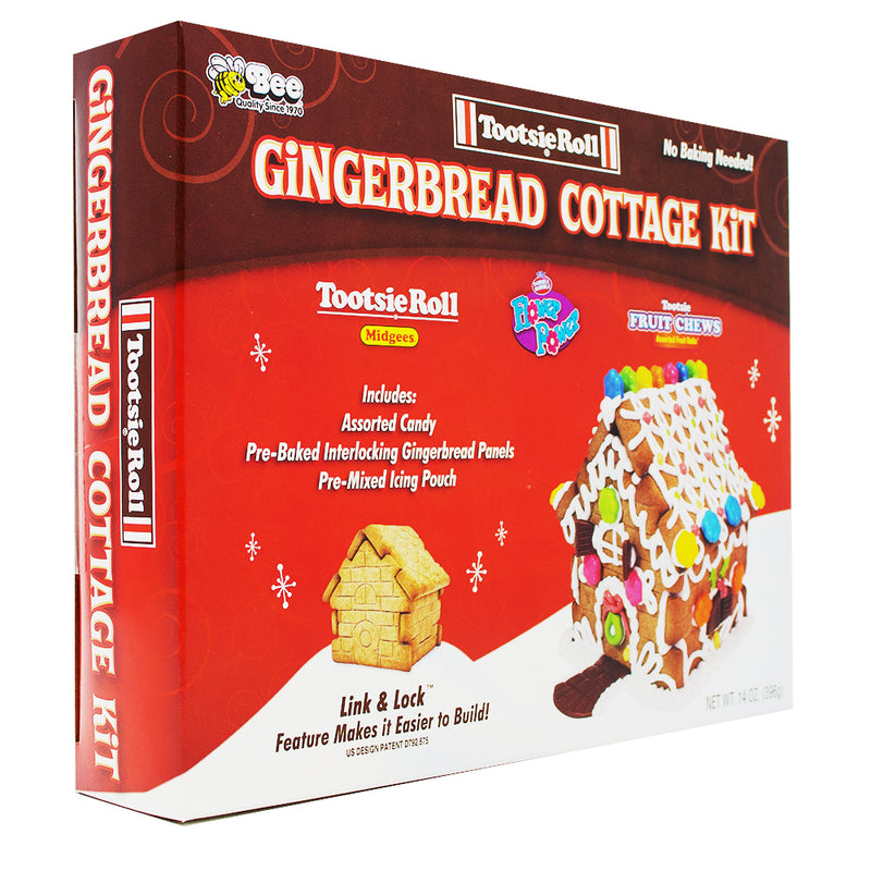 Bee Tootsie Roll Gingerbread House Kit - 14oz - Bee Tootsie Roll Gingerbread House Kit - Tootsie Roll Candy Decorations - Christmas Gingerbread Decorating - Holiday Baking Fun - Tootsie Roll Sweetness - Festive Gingerbread Creations - Gingerbread House Building - Christmas Candy Kit - Christmas Candy - Christmas Treats