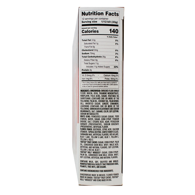 Bee Tootsie Roll Gingerbread House Kit - 14oz  Nutrition Facts Ingredients - Bee Tootsie Roll Gingerbread House Kit - Tootsie Roll Candy Decorations - Christmas Gingerbread Decorating - Holiday Baking Fun - Tootsie Roll Sweetness - Festive Gingerbread Creations - Gingerbread House Building - Christmas Candy Kit - Christmas Candy - Christmas Treats