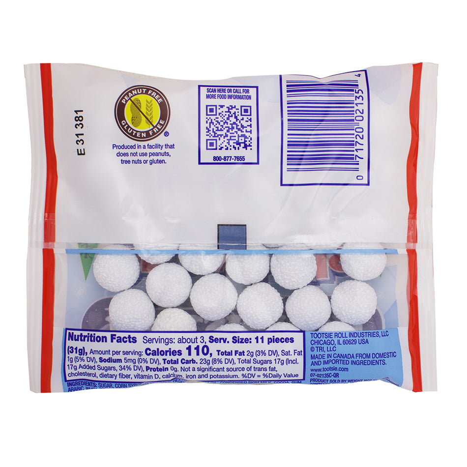 Tootsie Roll Snowballs - 3.5oz Nutrition Facts Ingredients  - Tootsie Roll - Christmas Candy - stocking stuffers - Santa Claus - retro candy