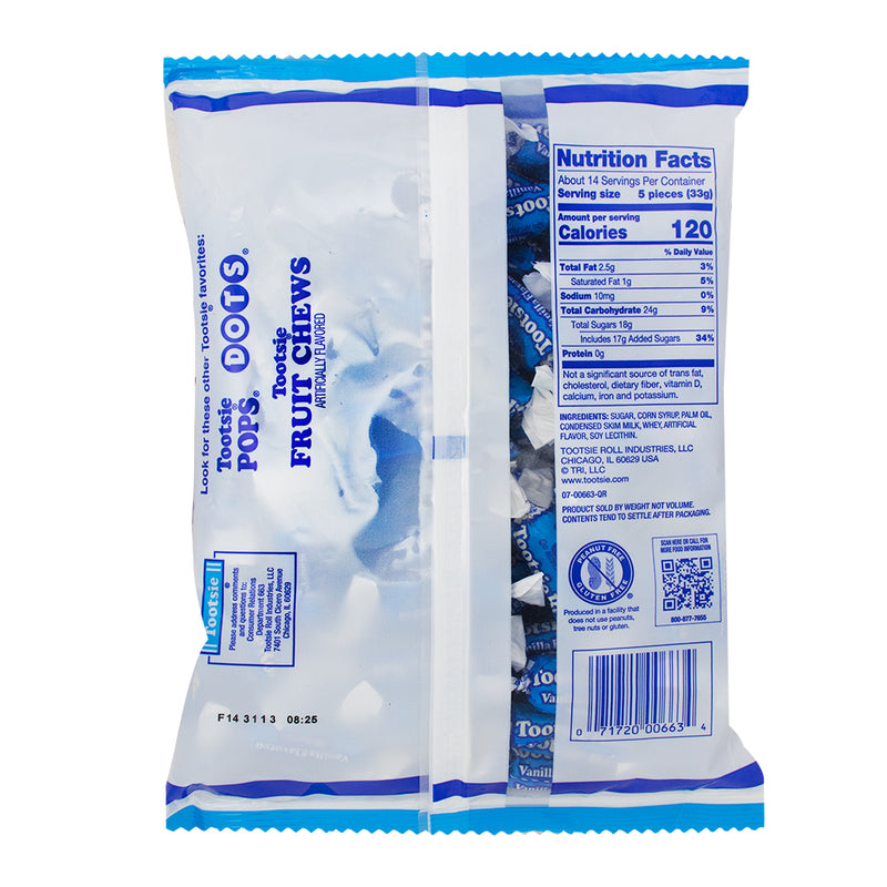 Tootsie Roll Vanilla Midgees - 16oz  Nutrition Facts Ingredients