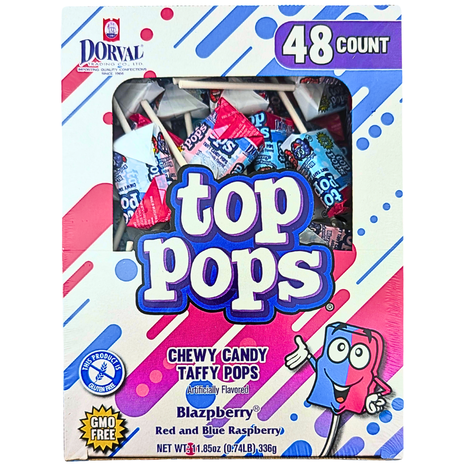 Top Pops Chewy Taffy Blazpberry - 336g