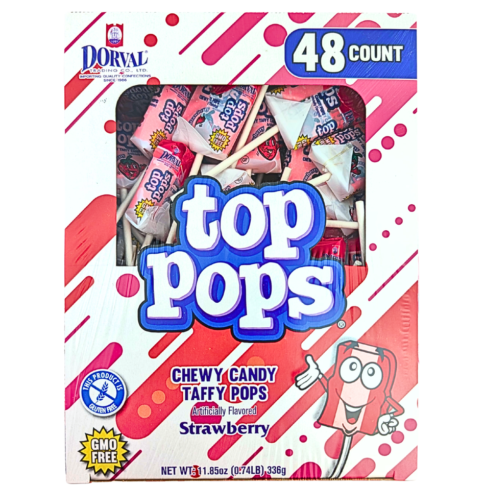 Top Pops Chewy Taffy Strawberry - 336g