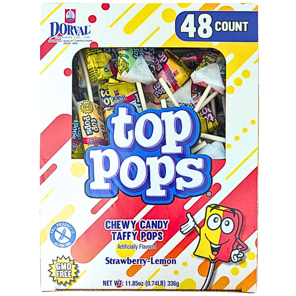 Top Pops Chewy Taffy Strawberry-Lemon - 336g