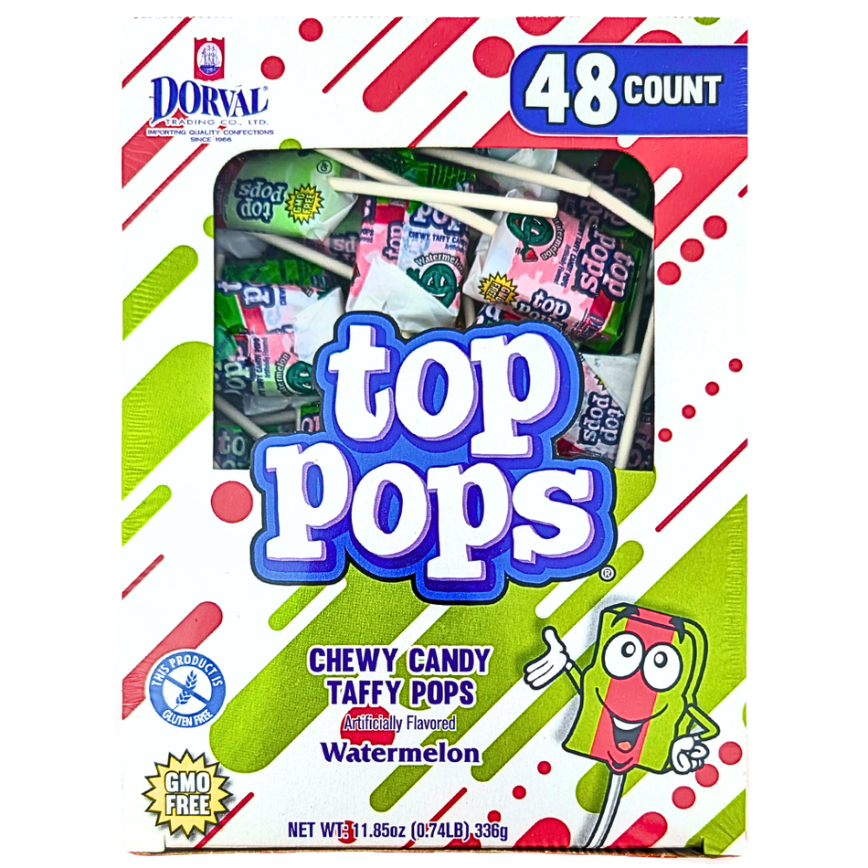 Top Pops Chewy Taffy Watermelon - 336g
