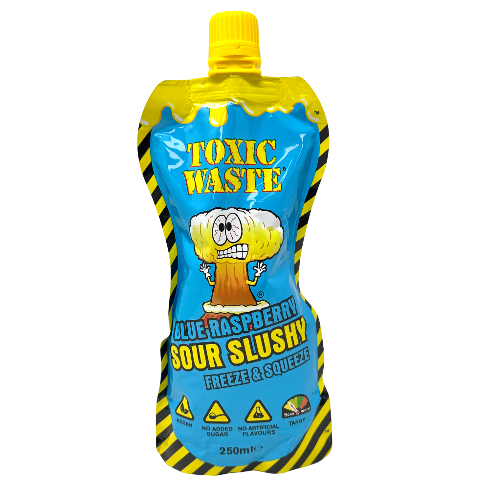Toxic Waste Blue Raspberry Slushy Pouch - 250ml | Candy Funhouse ...