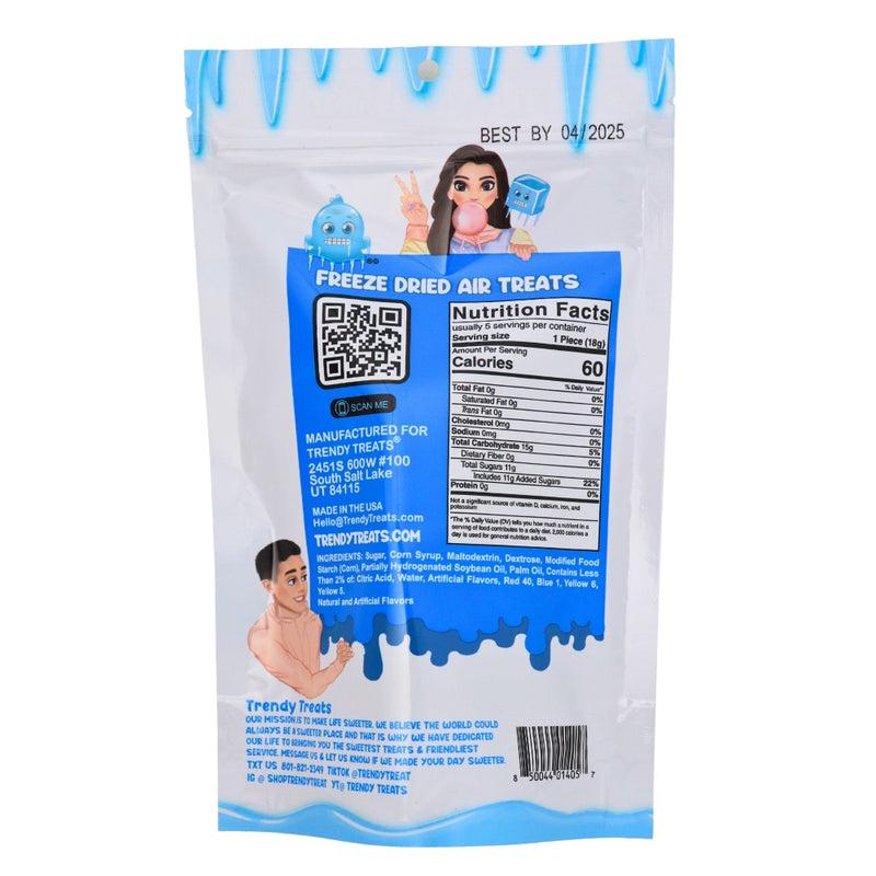 Trendy  Treats Freeze Dried Air Heads - 3oz Nutrition Facts - Ingredients  - freeze dried candy