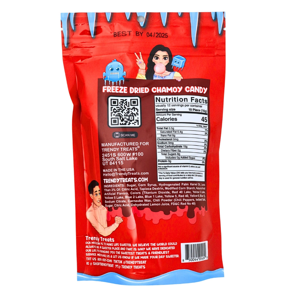 Trendy Treats Freeze Dried Chamoy Skittles - 4oz Nutrition Facts - Ingredients -freeze dried candy