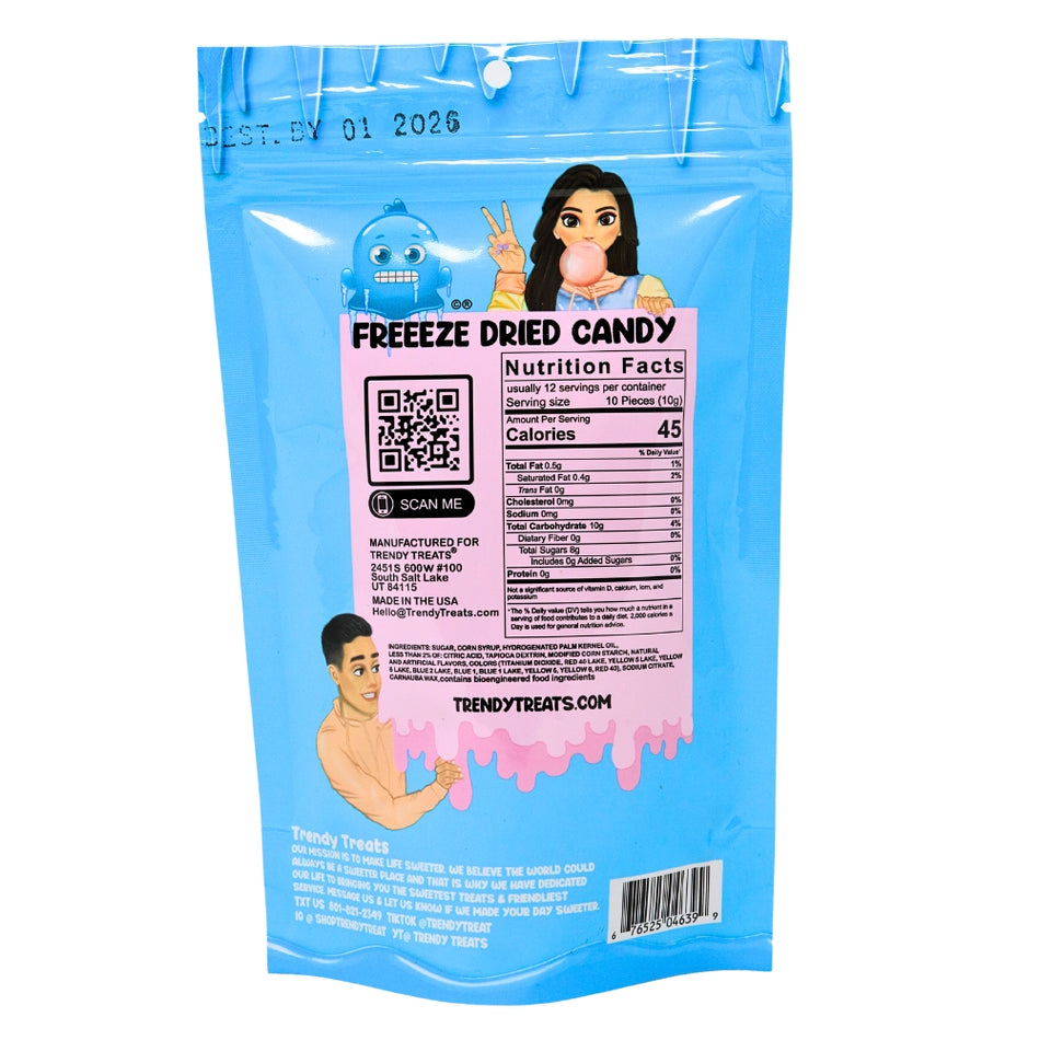 Trendy Treats Freeze Dried Skittles Original - 4oz Nutrition Facts - Ingredients - Freeze Dried Candy