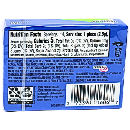Trident Vibes Sour Patch Kids Blue Raspberry - 14pcs