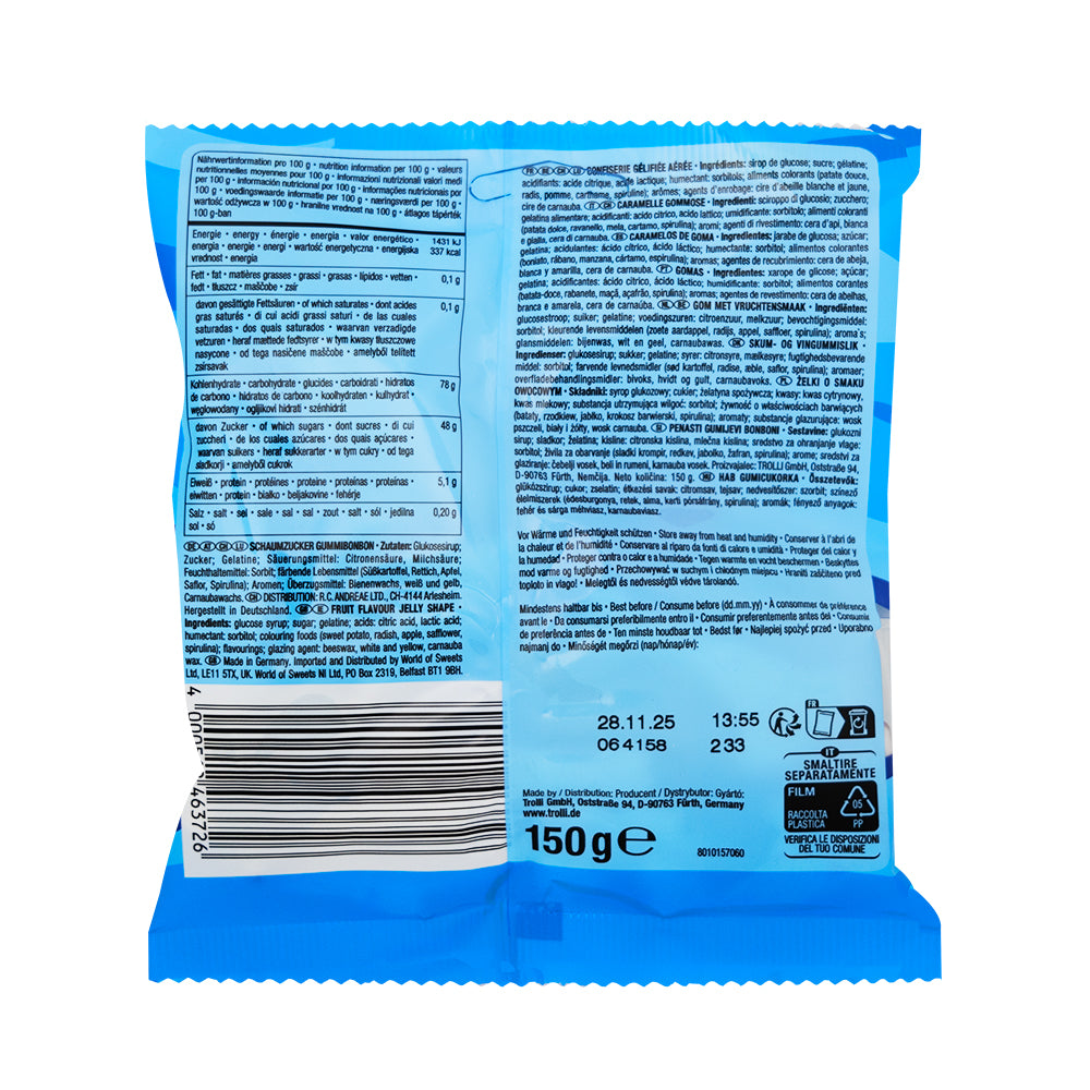 Trolli Haifische (Germany) - 150g  Nutrition Facts Ingredients
