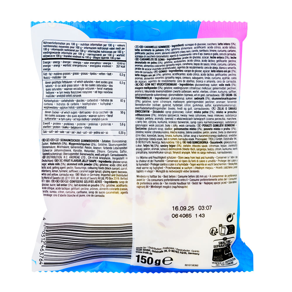 Trolli Milch Kuu (Germany) - 150g  Nutrition Facts Ingredients
