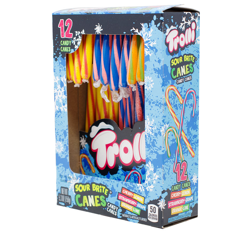 Trolli Sour Brite Candy Canes - 12ct - 5.28oz - Trolli Sour Brite Candy Canes - Trolli Candy - Trolli Candy Canes - Christmas Candy - Classic Christmas Candy 