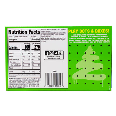 Trolli Sour Brite Trees Theatre Box - 3oz Nutrition Facts Ingredients - Trolli Sour Brite Trees - Christmas Gummy Candy - Sour-Sweet Holiday Treats - Festive Gummy Flavours - Holiday Candy Decor - Tree-Shaped Gummies - Tangy Christmas Delights - Gummy Candy Stocking Stuffer - Christmas Candy - Christmas Treats