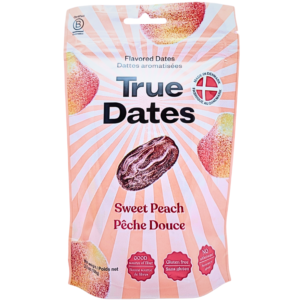 True Dates Sweet Peach - 100g | Candy Funhouse – Candy Funhouse CA