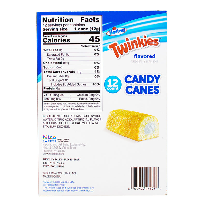 Twinkies Candy Canes - 5.3oz Nutrition Facts Ingredients - Twinkies - Twinkies Candy Canes - Candy Canes - Christmas Candy - Christmas Treats 