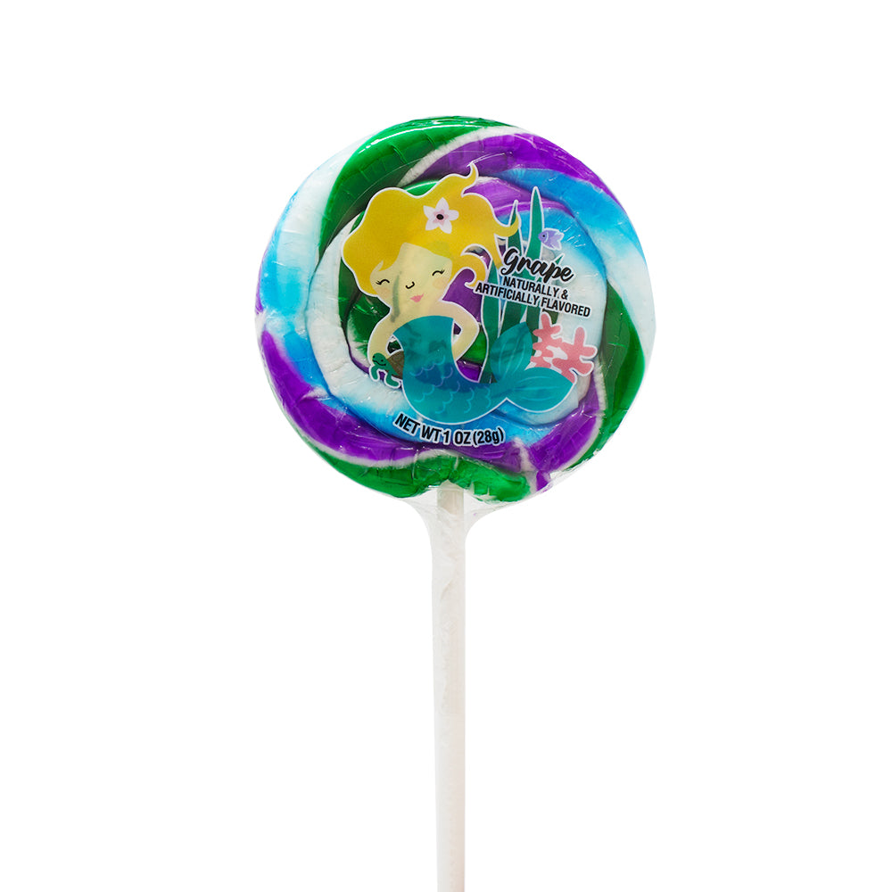 Adam & Brooks Mermaid Twirl Pops - 1oz - Lollipops - Adams & Brooks Candy