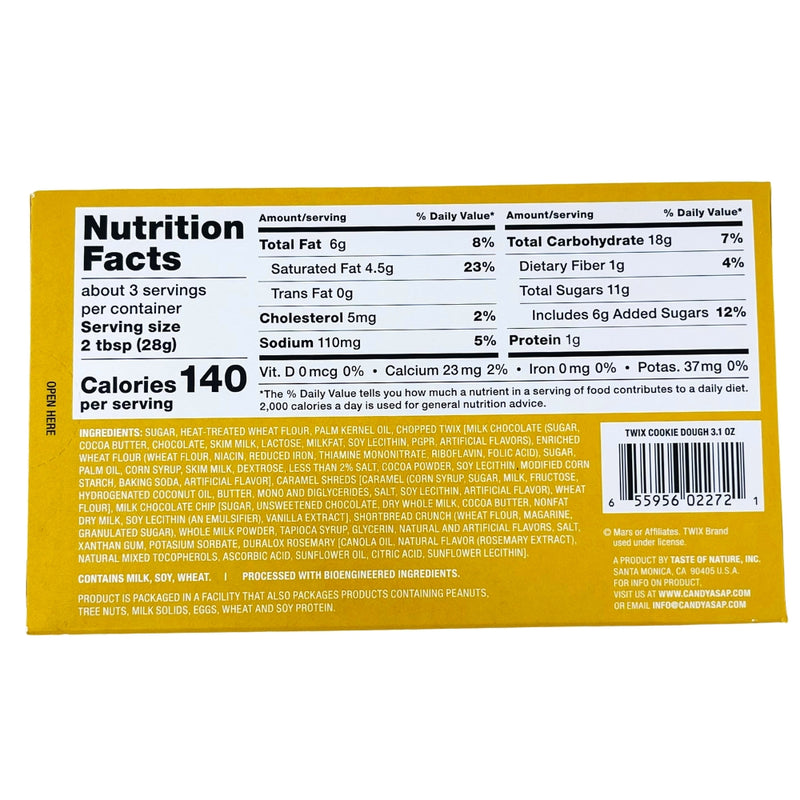 Twix Cookie Dough - 3.1oz - Nutrition Facts - Ingredients