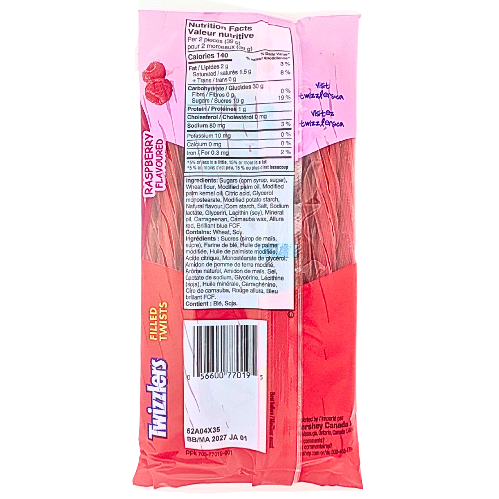 Twizzlers Raspberry Filled Twists - 311g