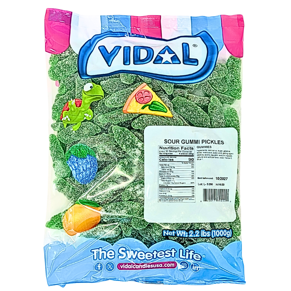 Vidal Sour Gummi Pickles - 2.2lb
