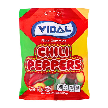 Vidal Spicy Chili Peppers Filled Gummies - 3.5oz Candy Funhouse Canada